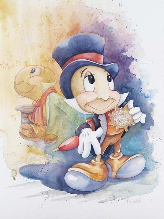 Jiminy Cricket Artwork Michelle St Laurent Limited Edition Giclee on Canvas