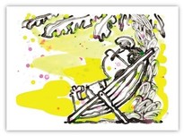 Tom Everhart Prints Tom Everhart Prints Beneath the Palms - The Chocolate Vanilla Croissant (PP) (Framed)