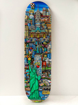 Charles Fazzino 3D Art Charles Fazzino 3D Art Lady Liberty in NYC (Skateboard Deck) (Framed)