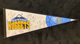 Sports Memorabilia & Collectibles Sports Memorabilia & Collectibles Denver Nuggets Signed Flag (Signed by Team Members)