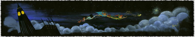 Peter Pan Artwork Peter Pan Artwork Over The Clouds