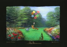 Winnie the Pooh Artwork Winnie the Pooh Artwork Rescuing Piglet (Deluxe Chiarograph)