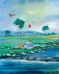 Winnie the Pooh Artwork Winnie the Pooh Artwork Spring (20 x 16)