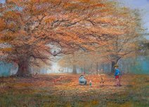 Winnie the Pooh Artwork Winnie the Pooh Artwork The Joy of Autumn Leaves