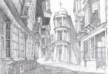 Harry Potter Artwork Harry Potter Artwork View of Diagon Alley 