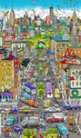Charles Fazzino 3D Art Charles Fazzino 3D Art In NYC... It's the Characters You Meet (DX)