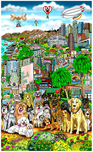 Charles Fazzino 3D Art Charles Fazzino 3D Art Every Dog Has Its Day in LA (DX)