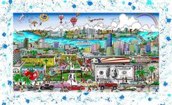 Charles Fazzino 3D Art Charles Fazzino 3D Art Miami Artistically in the 305 (Framed) (AP) 