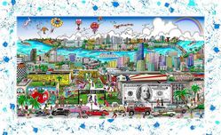 Charles Fazzino 3D Art Charles Fazzino 3D Art Miami Artistically in the 305 (AP) (Framed) 
