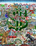 Charles Fazzino 3D Art Charles Fazzino 3D Art Your Money Makes the World Go Round (Framed) (AP) 