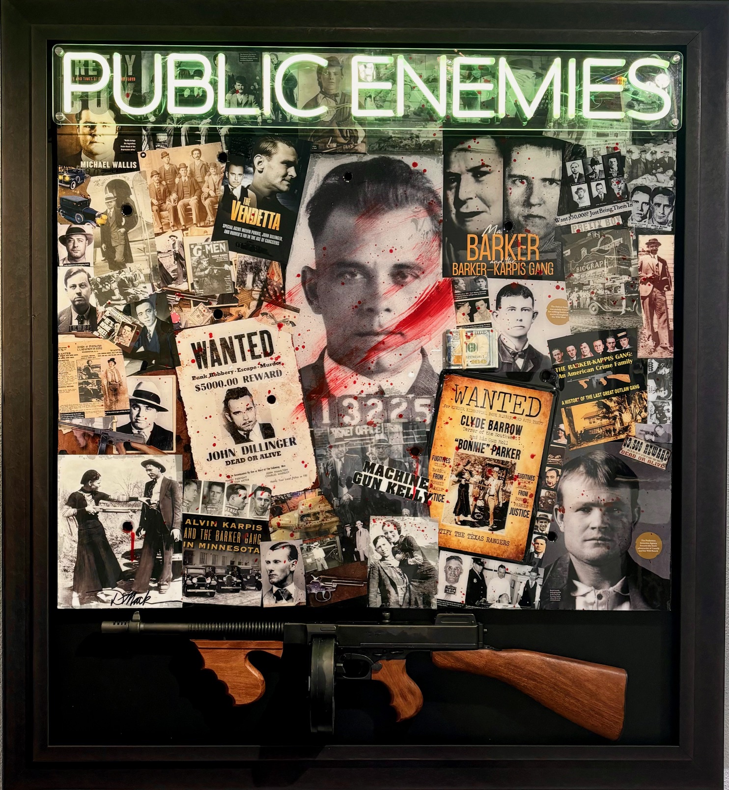 Deb Mack Public Enemies (Original) (Framed)