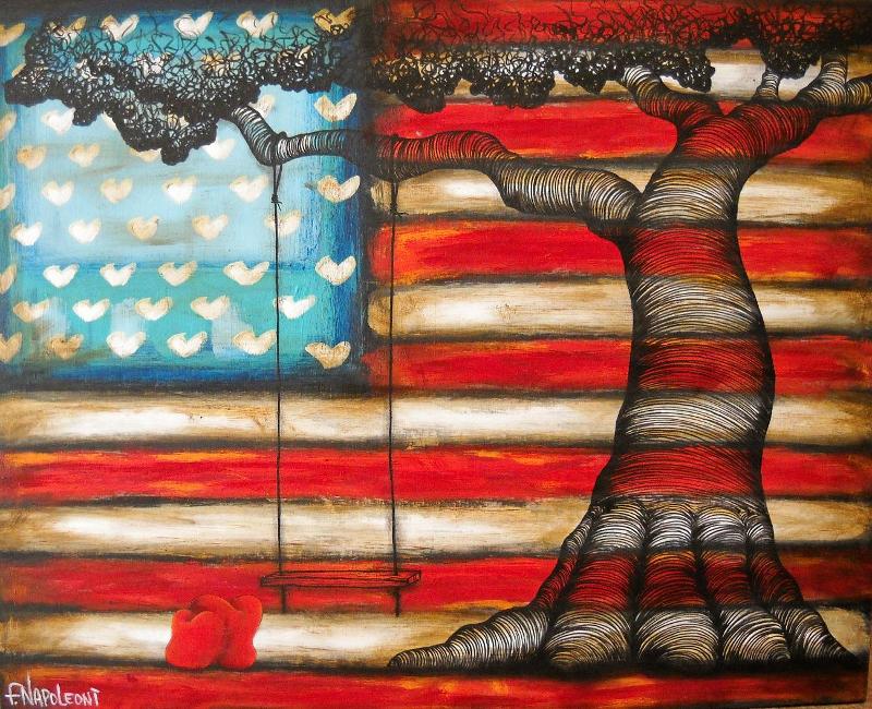 Fabio Napoleoni A Fond American Pastime (OE) Mini Print (Framed)
