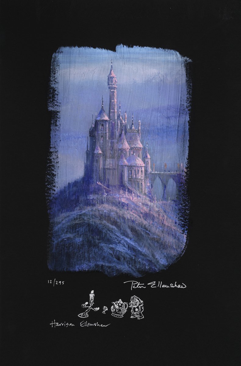 Peter and Harrison Ellenshaw Beauty and the Beast Castle (Chiarograph)