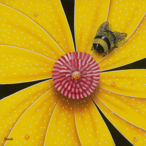 Michael Godard Bee- Colored Flower Yellow (Paper) (AP)  